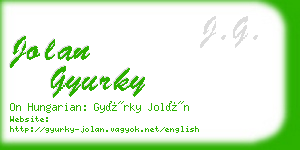 jolan gyurky business card